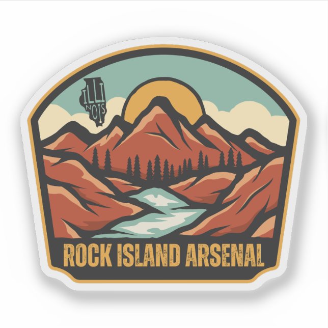 Adesivo Arsenal da Ilha de Rocha, Illinois (Frente)
