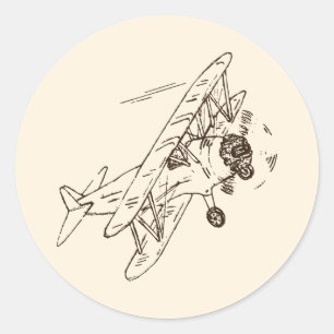 Adesivo Art Deco Bi-planes - esboçada não contém texto.
