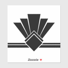 Adesivo Art Deco Black White Fan Pell and Stick Azulejo