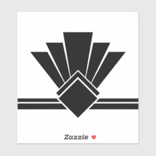 Adesivo Art Deco Black White Fan Pell and Stick Azulejo