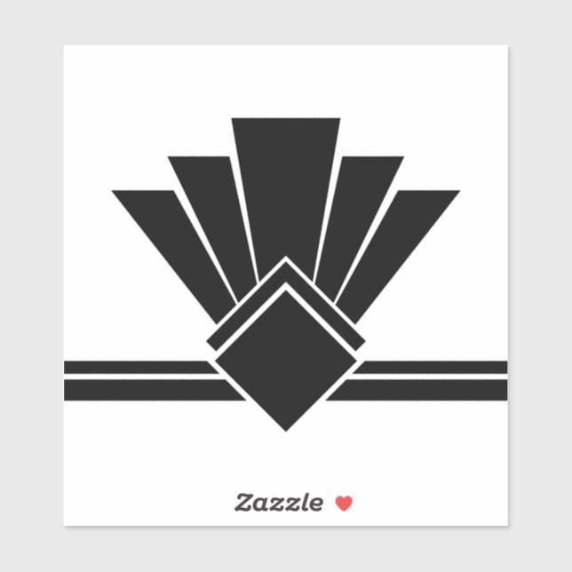 Adesivo Art Deco Black White Fan Pell and Stick Azulejo (Folha)