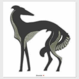 Adesivo Art Deco Borzoi Die Cort Vinyl Sticker