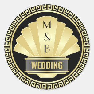 Adesivo Art Deco Casamento Elegante Excelente Negro Dourad