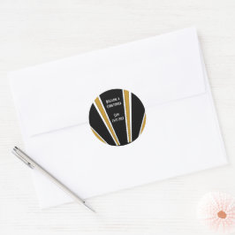 Adesivo Art Deco Design Black E Dourado Casamento