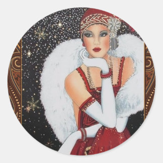 Adesivo Art Deco Flapper Girl Sticker