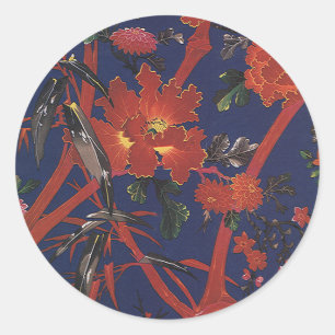 Adesivo Art deco floral do vintage, flores do jardim