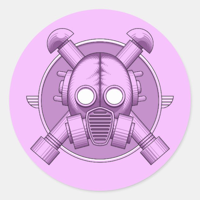Adesivo Art Deco Gasmask Lilac (Frente)