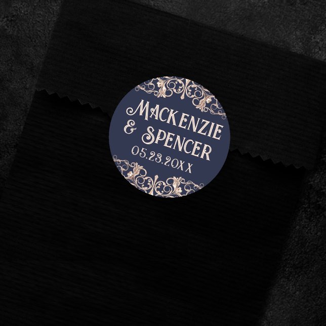 Adesivo Art Deco Glamor | Casamento Dourado Rosa Azul Mari (Criador carregado)