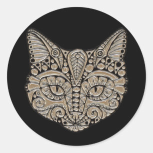 Adesivo Art deco gold e black Egypt style cat