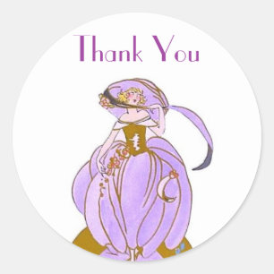 ADESIVO ART DECO LADY CLASSIC ROUND STICKER