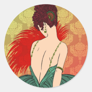 Adesivo Art Deco Lady with Damask - BIANCA: Natal Passado