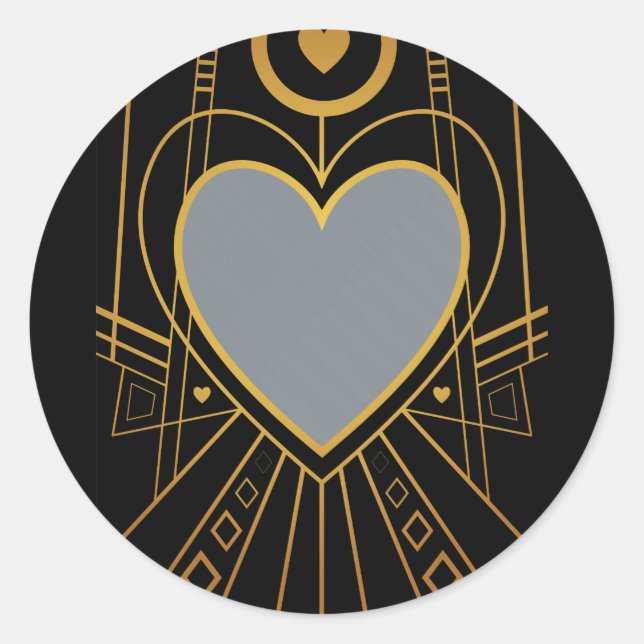 Adesivo Art Deco Love Heart Border (Frente)