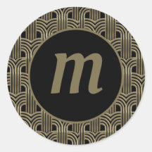 Art Deco Monograma Dourado e Preto