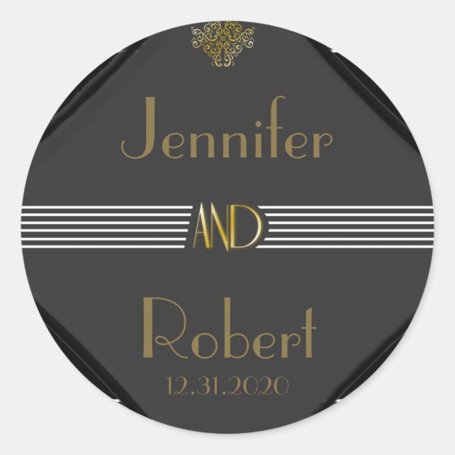 Adesivo Art Deco Posh Wedding (Frente)