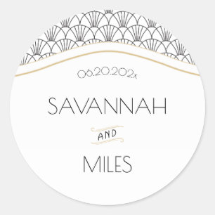 Adesivo Art Deco Vintage Preto e Branco