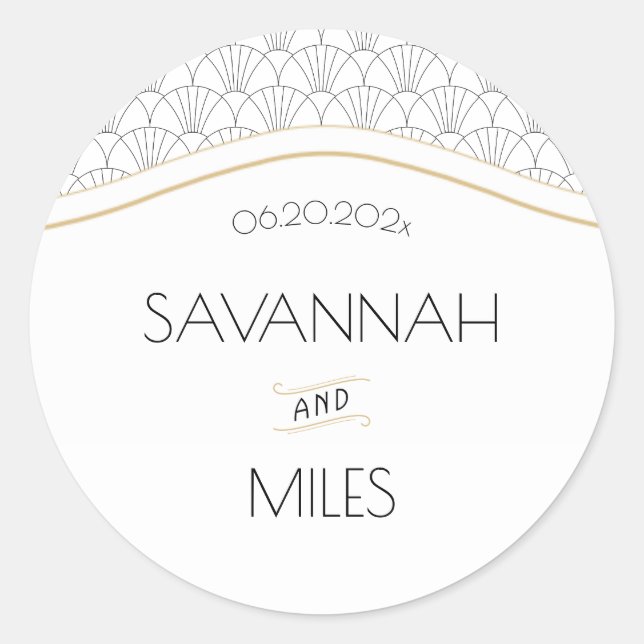 Adesivo Art Deco Vintage Preto e Branco (Frente)