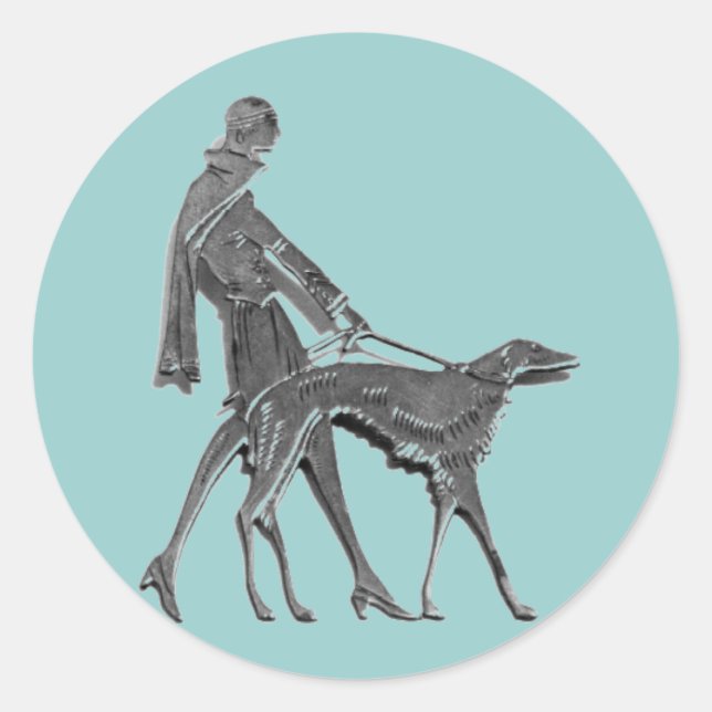 Adesivo Art Deco Woman and Dog (Frente)