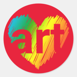 Adesivo Art Lover, Grande Coração com Arte Palavra, Arte C