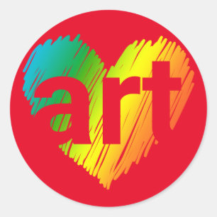Adesivo Art Lover, Grande Coração com Arte Palavra, Arte C