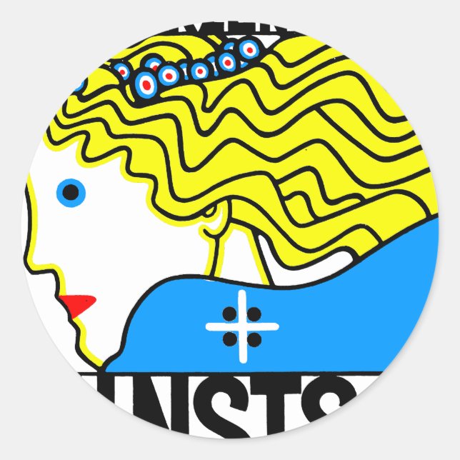 Adesivo Art Nouveau Art Show Fair Maiden de 1908 (Frente)