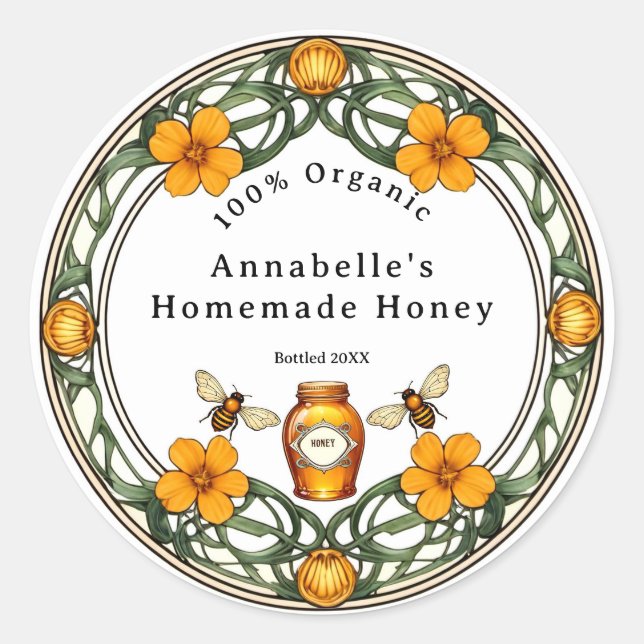 Adesivo Art Nouveau Boarder Homemade Honey (Frente)
