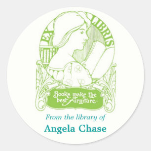 Adesivo Art Nouveau Bookplate Stickers