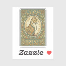 Adesivo Art Nouveau de Gato Irlandês em Estilo de 