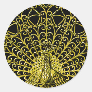 Adesivo Art Nouveau Dourado Peacock