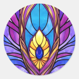 Adesivo Art Nouveau Estilo De Vidro Pavão Arrefecido