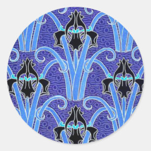 Adesivo Art nouveau flor da íris elegante vintage floral