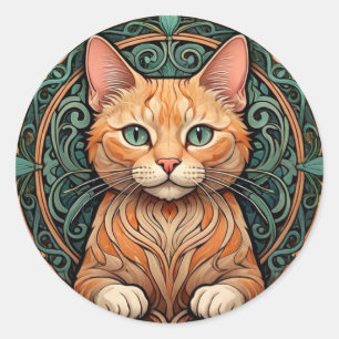 Adesivo Art Nouveau Ginger Cat