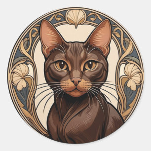 Adesivo Art Nouveau Havana Brown Cat