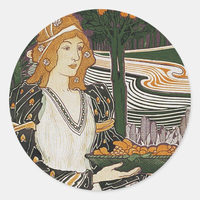 Adesivo Art Nouveau - L.Rhead - Ação de Graças (Frente)