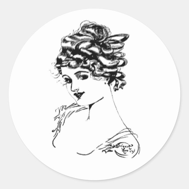 Adesivo Art Nouveau Lady 1917 Belas Artes (Frente)