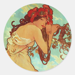 Adesivo Art Nouveau - Mucha - Verão