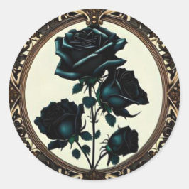 Adesivo Art Nouveau Rosa preto - Eterno Arte Floral