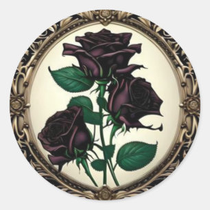 Adesivo Art Nouveau Rosa preto nº 3