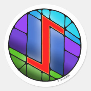 Adesivo Art Nouveau Rune Eihwaz - PERSEVERANCE