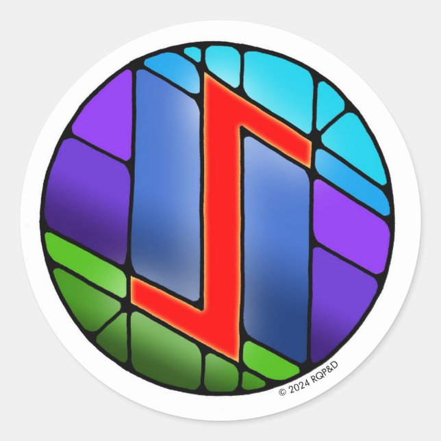 Adesivo Art Nouveau Rune Eihwaz - PERSEVERANCE (Frente)