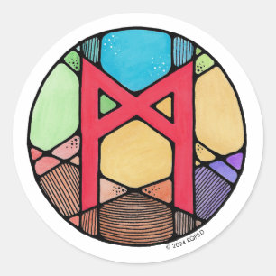 Adesivo Art Nouveau Rune Mannaz - HUMANIDADE