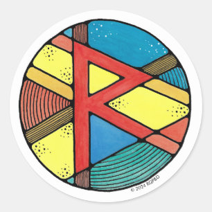 Adesivo Art Nouveau Rune Raidho - BALANCE