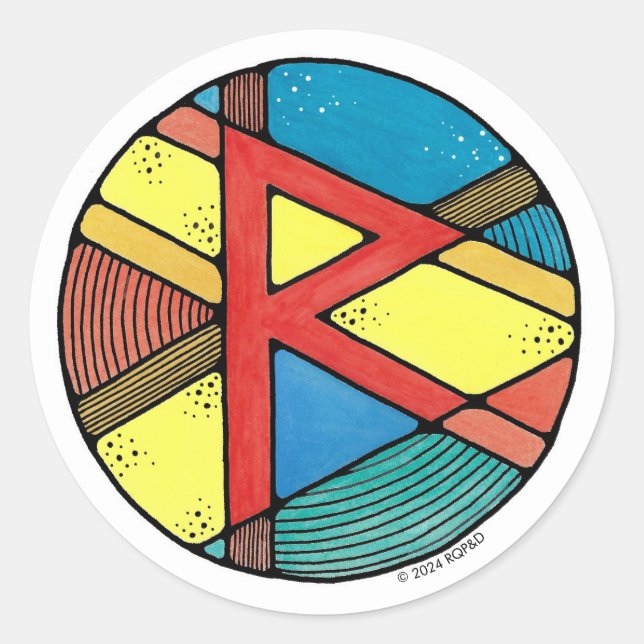 Adesivo Art Nouveau Rune Raidho - BALANCE (Frente)