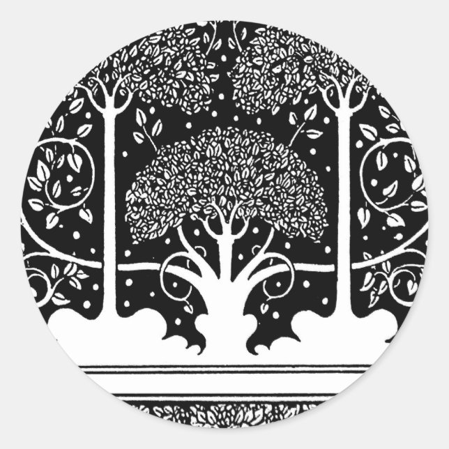 Adesivo Art Nouveau Tree Beardsley Pattern (Frente)