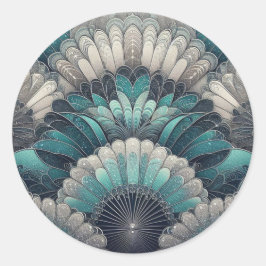 Adesivo Art Nouveau Ventiladores Azuis e Prateados