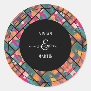 Adesivo Art Paint Colorful Modern Abstrato Weding