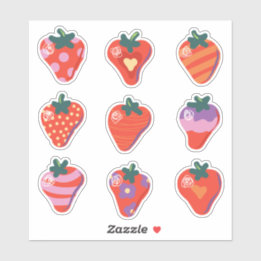 Adesivo Art Strawberry Custom-Cut Vinyl Sticker