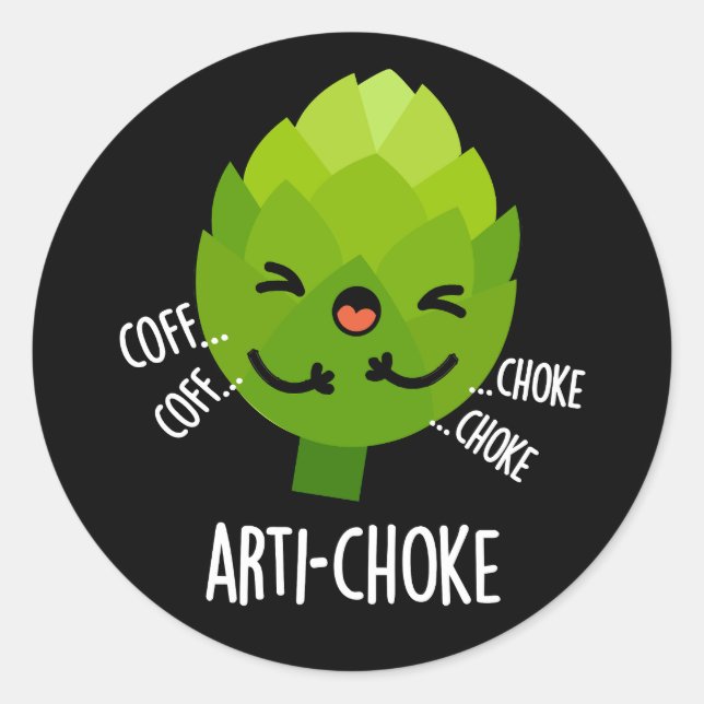 Adesivo Art sufke Funny Veggie Artichoke Pun Dark BG (Frente)