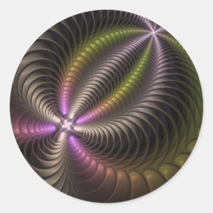 Adesivo Arte abstrata brilhante e trippy fractal 3D Colori
