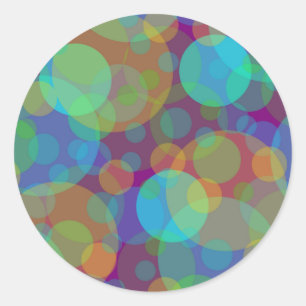 Adesivo Arte Abstrata Divertida Círculos Coloridos