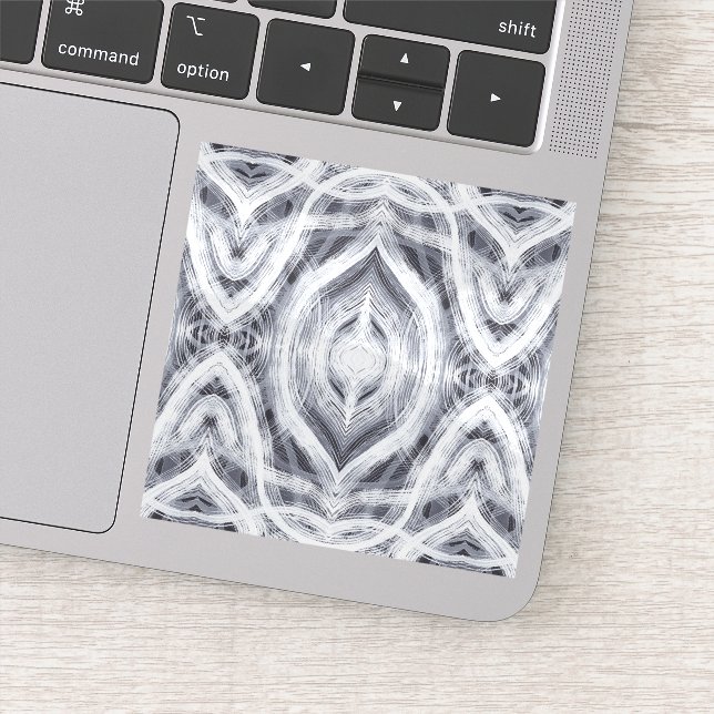 Adesivo Arte Abstrata em Preto e Branco em Aquarela (Detalhe)